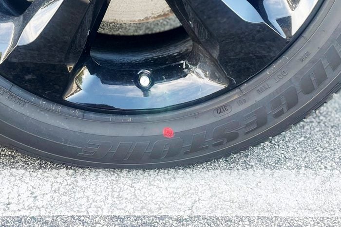 Red dots on a tire
