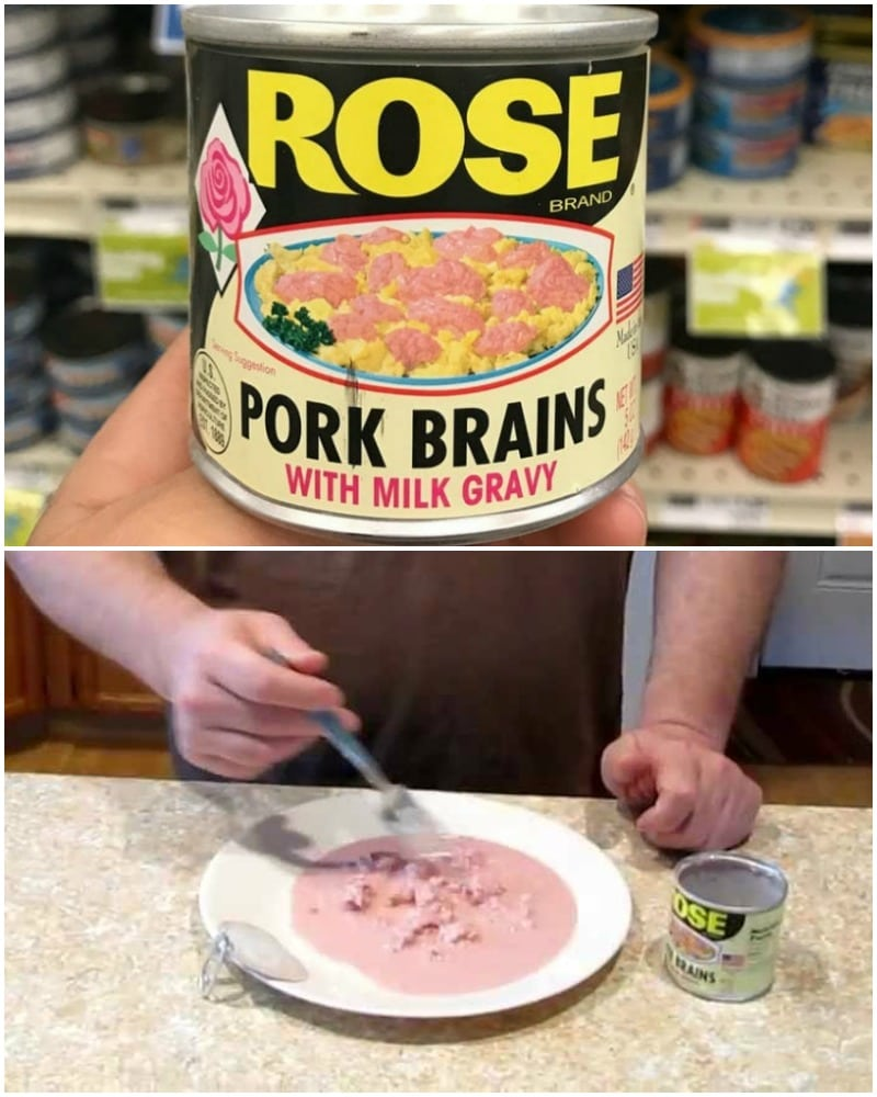 canned food Pork Brains with Milk Gravy