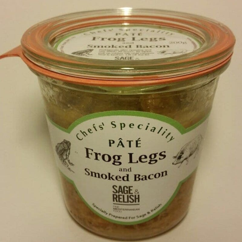 canned food Frog Legs and Smoked Bacon Pate

