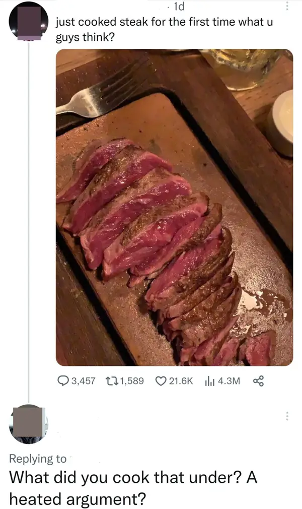 On steak