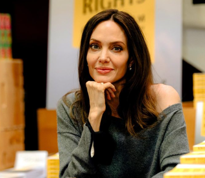 Angelina Jolie at a book signing