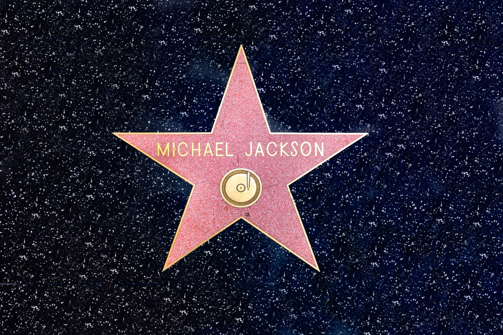 Los Angeles, USA - March 5, 2019: closeup of Star on the Hollywood Walk of Fame for Michael Jackson.