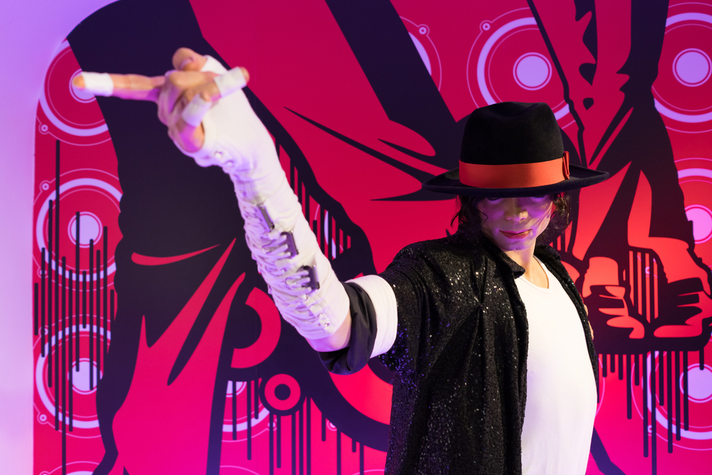 BANGKOK, THAILAND - CIRCA August, 2015: Wax figure of the famous Michael Jackson from Madame Tussauds, Siam Discovery, Bangkok