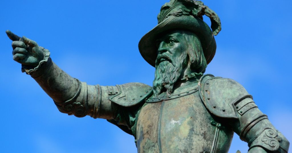 Juan Ponce De Leon statue in old San Juan, Puerto Rico
