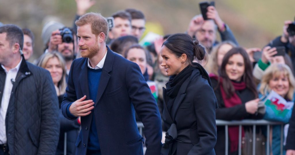 Cardiff, Wales, UK, January 18th 2018. Prince Harry and his fiance Meghan Markle arrive at Cardiff Castle.