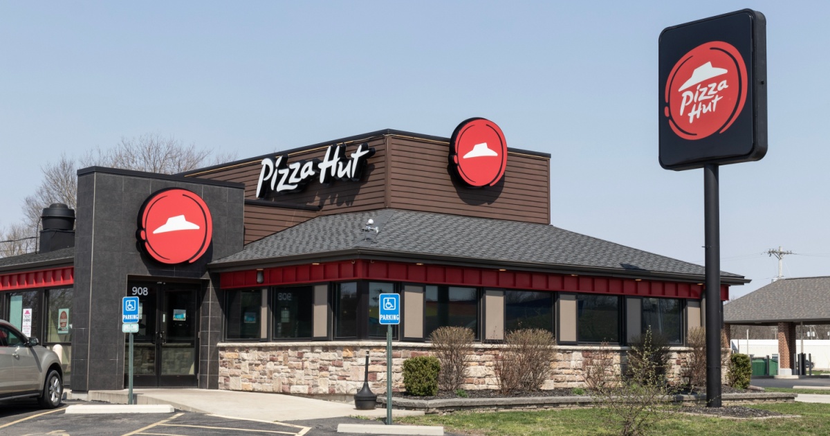 Peru - Circa April 2023: Pizza Hut restaurant. Pizza Hut is offering delivery, Carry Out and Curbside Pickup pizza and drinks.
