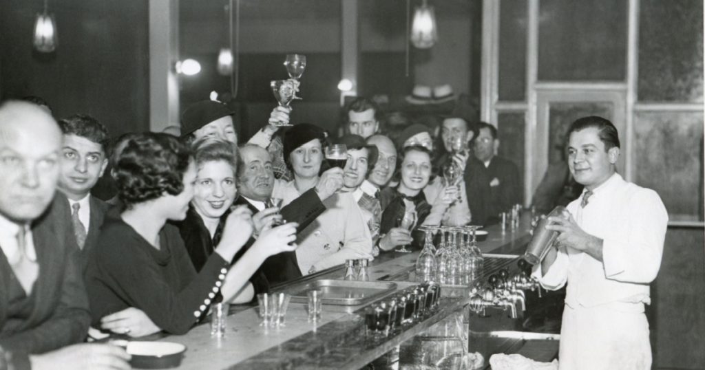Customers at a Philadelphia bar after Prohibition's end, Dec. 1933.