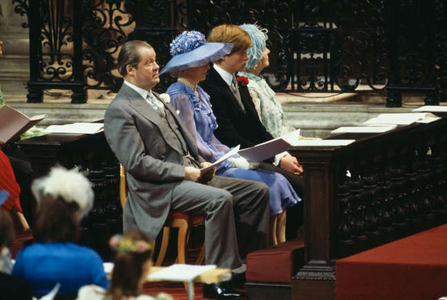 The Spencers, Princess Diana's family, sitting on the front row.