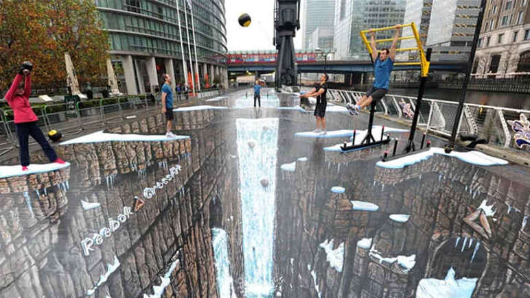 The largest 3D painting in Canary Wharf, London.