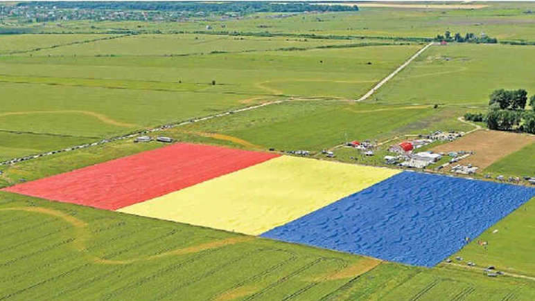 The largest flag in Clinceni, Bucharest.