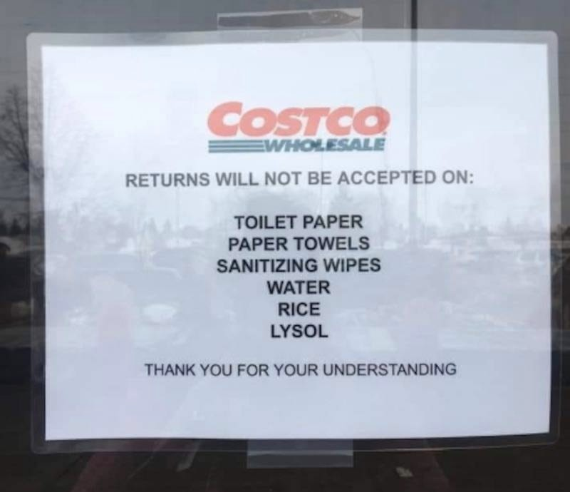 This sign is now posted at various Costco locations across B.C.