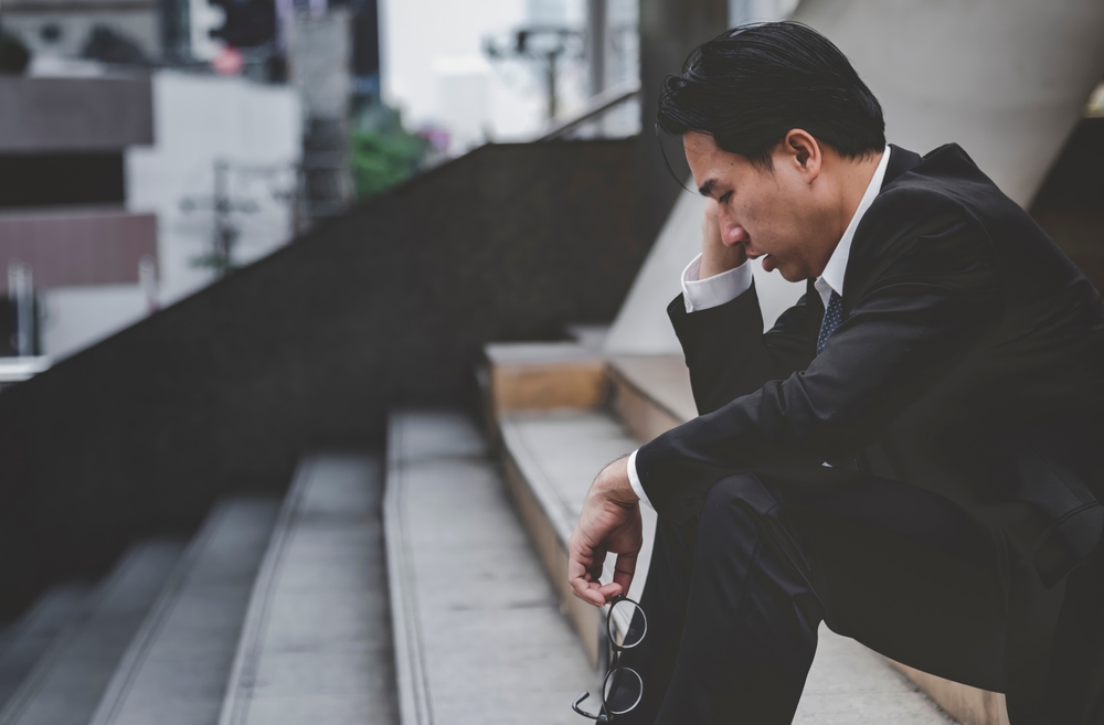 Unemployed Jobless People Crisis who Recession, Stress and lose job. Despair office People feel Stressful in depress situation. Middle aged people despair low economic crisis. Stressed Jobless Concept