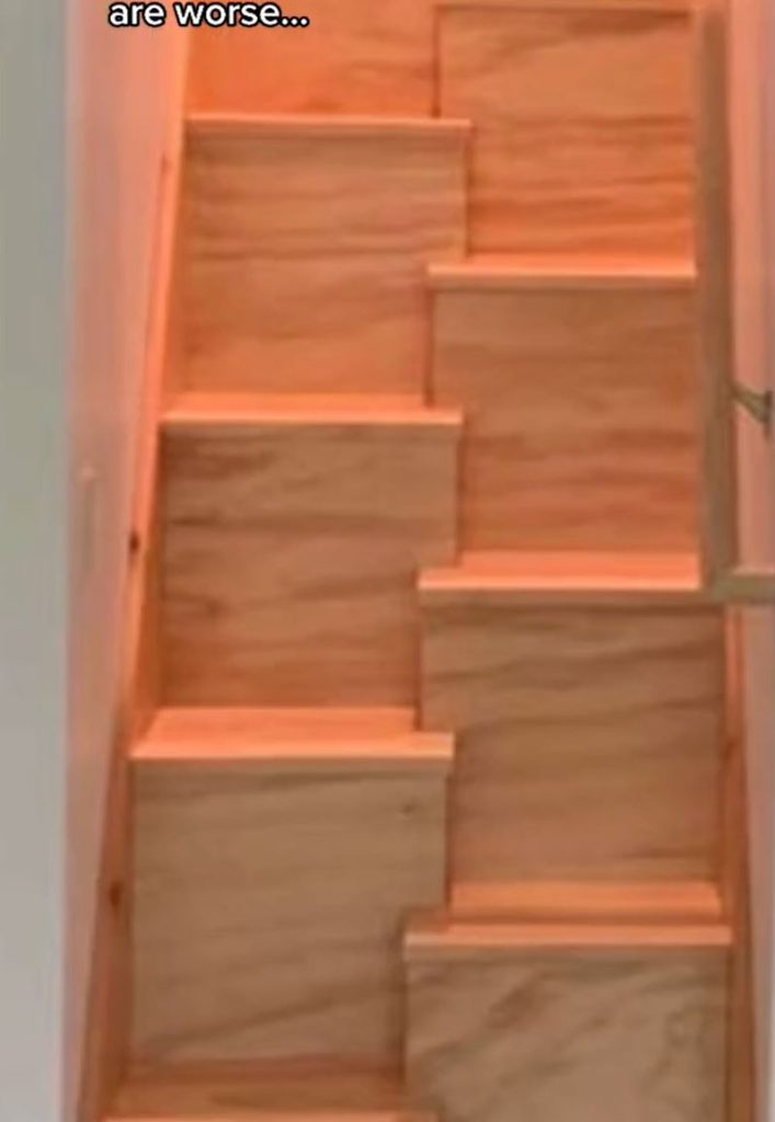 Staircase appearing like boxes.