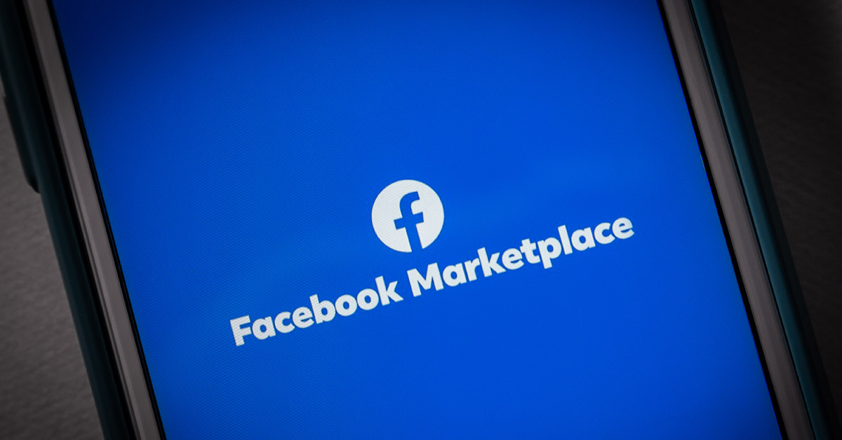 Facebook Marketplace logo on smartphone display