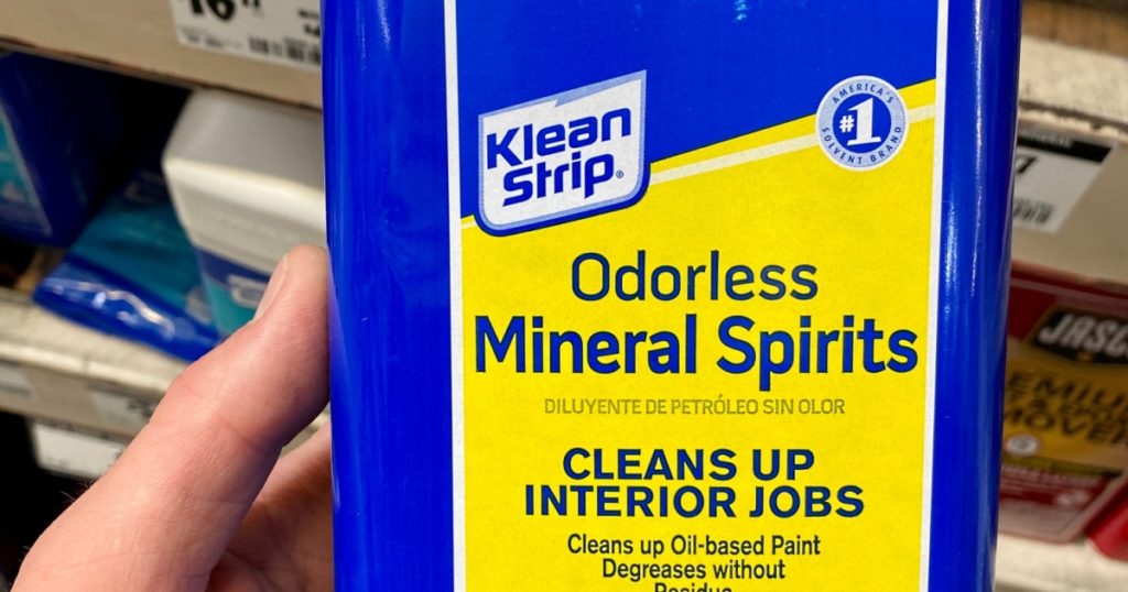 San Jose, CA - February 17, 2020: One quart of Odorless Mineral Spirits by Klean Strip, used to clean oil based paints.