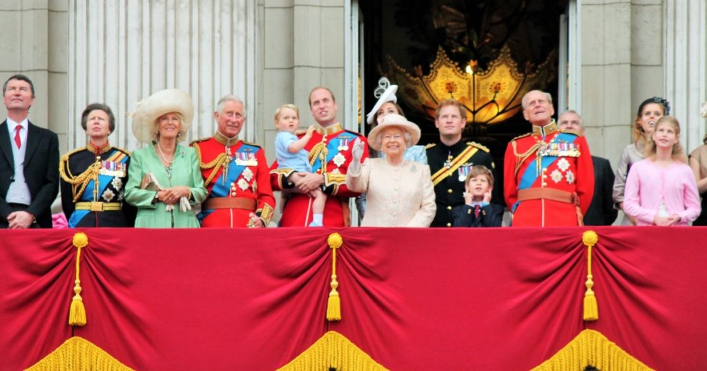 Queen Elizabeth, Prince Philip harry Royal Family London, UK- June 2015: Queen Elizabeth Birthday Buckingham Palace Balcony Trooping the Colour Prince William Kate George Prince Philip, Prince Harry