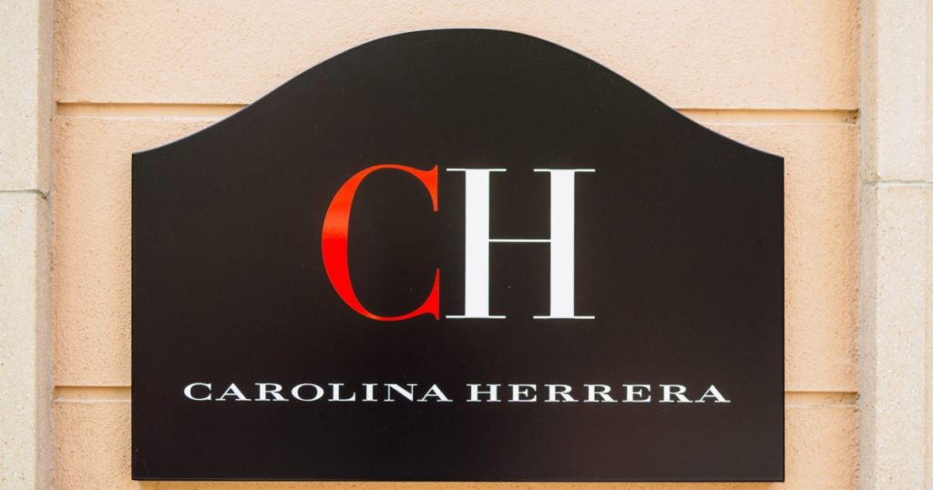 LA ROCA VILLAGE, BARCELONA, CATALONIA, SPAIN - MAY 2016 : the Carolina Herrera logo, brand outside the official store