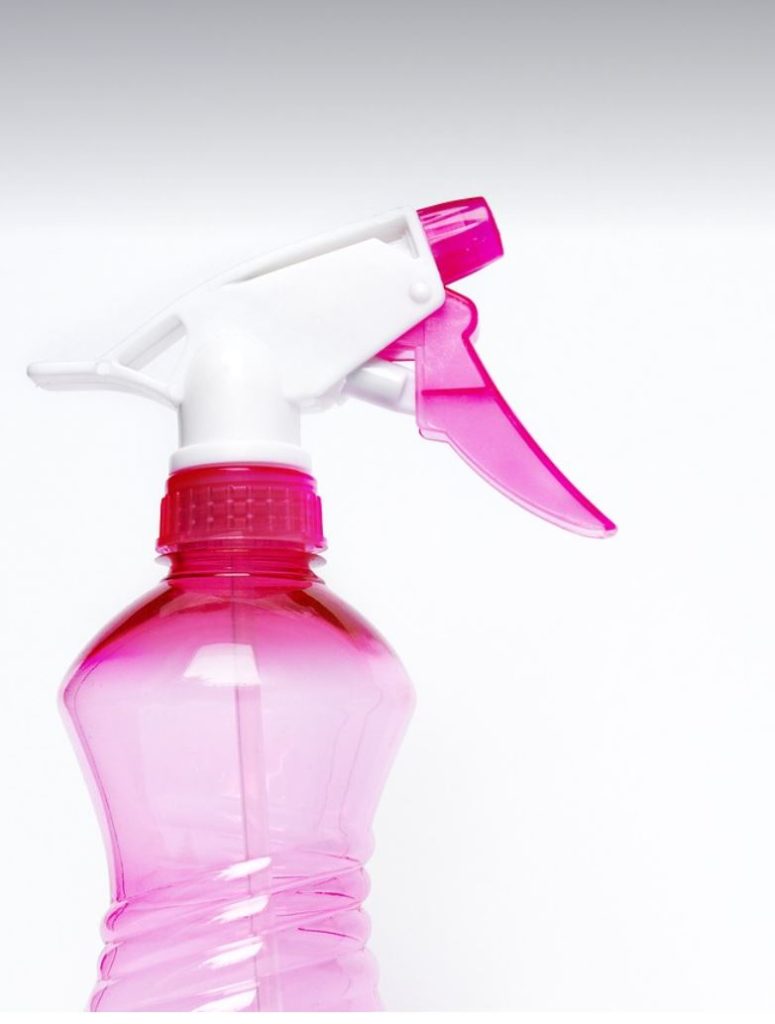 Pink spray bottle top. 