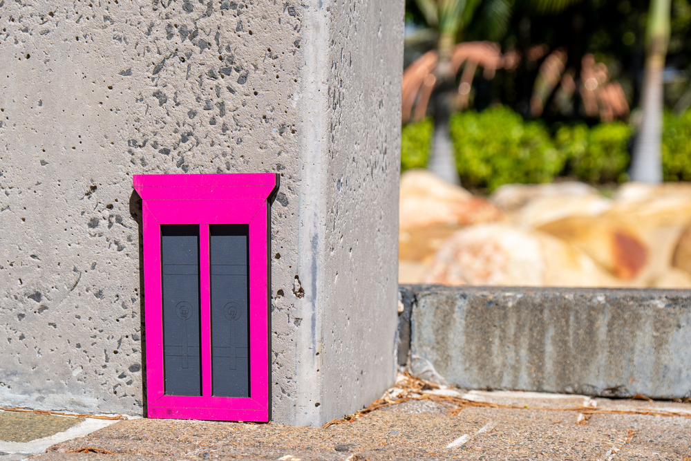 A beautiful tiny pink door in Brisbane city during the Brisbane Festival 