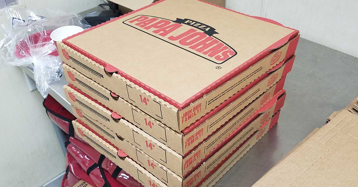 Pappa John's Pizza Boxes