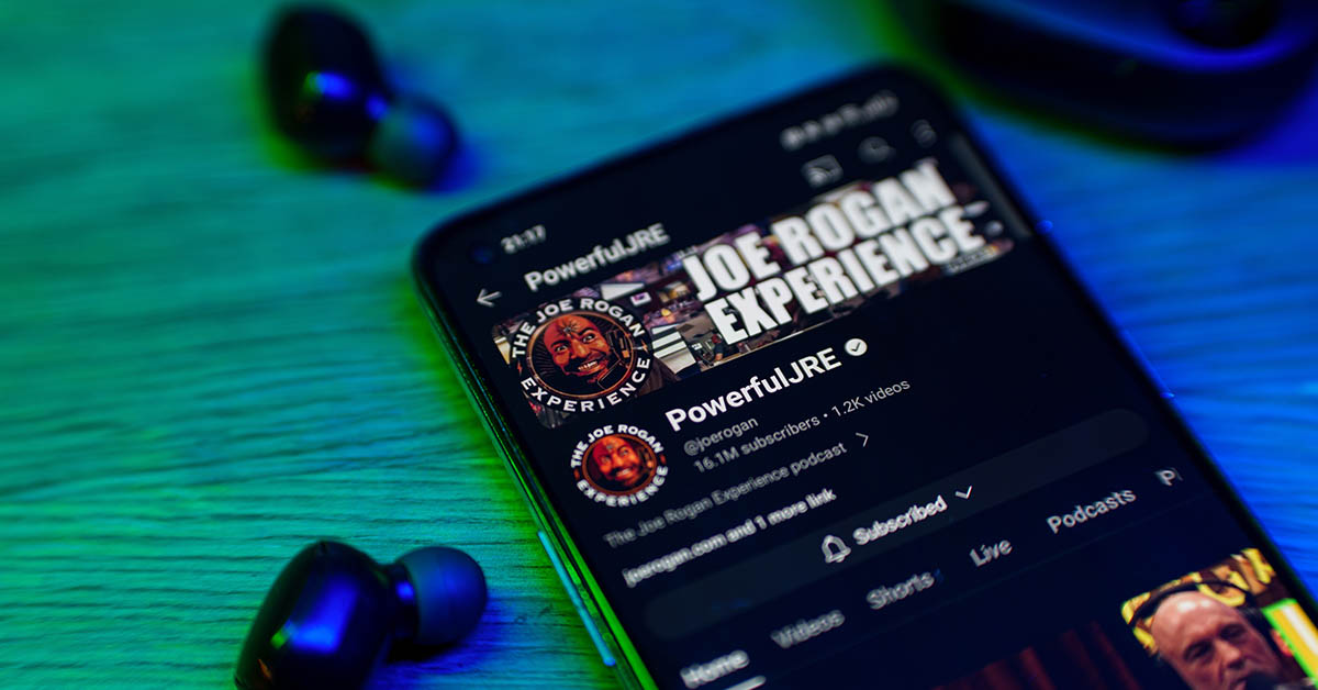 Joe Rogan Experience podcast displayed on smartphone