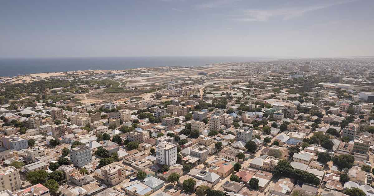 Ariel view Mogadishu Somalia