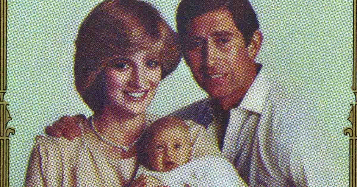 Then Prince Charles with Princess Diana and young Prince William