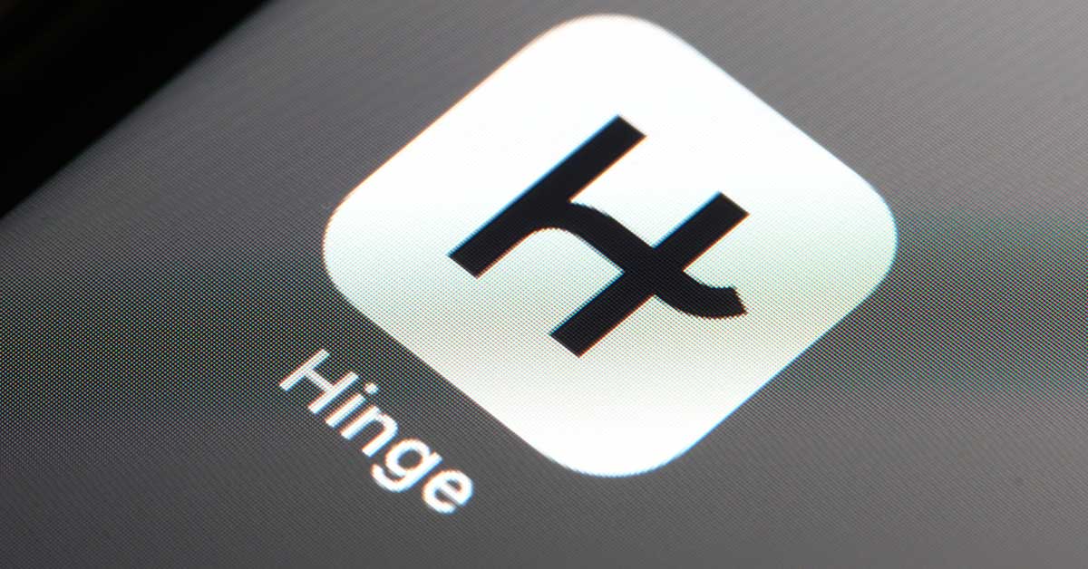Hinge app logo on electronic device display