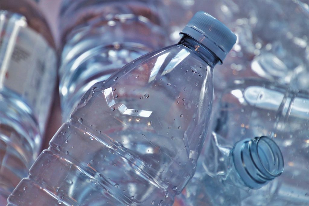 Plastic water bottles.