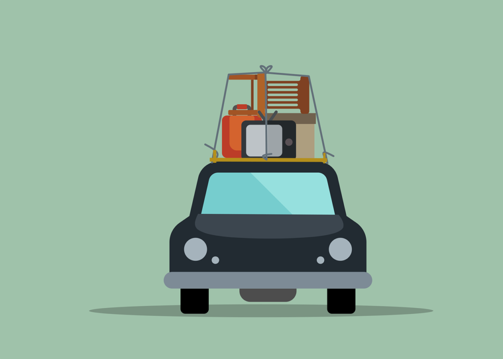 Car packed up for moving