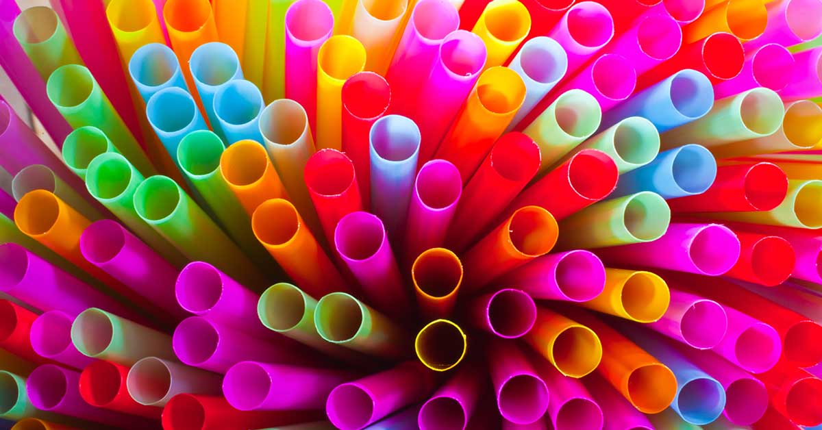 Various colors of straws