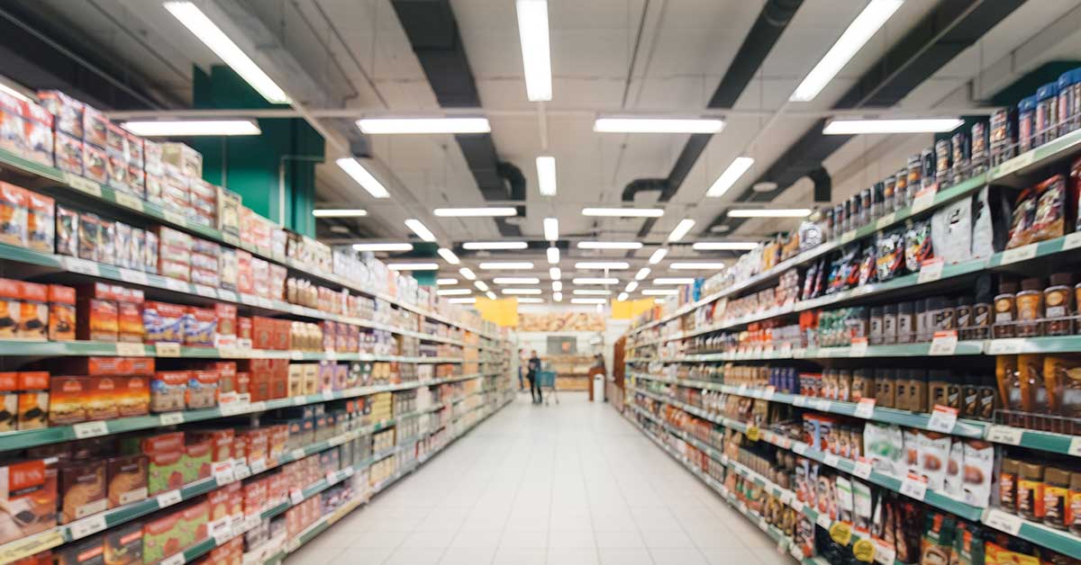 aisle in supermarket