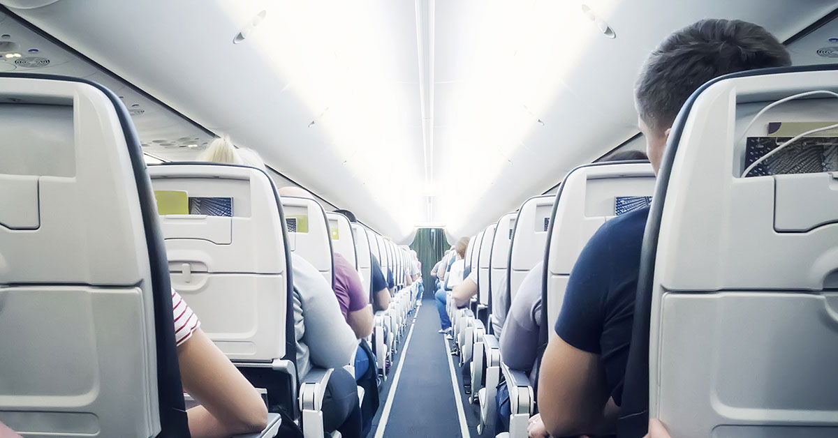 aisle in passenger jet