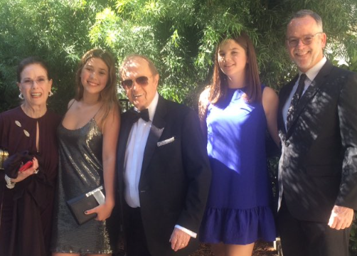 Off to the Emmys with wife Ginnie, son Tim & granddaughters Bella and Caroline