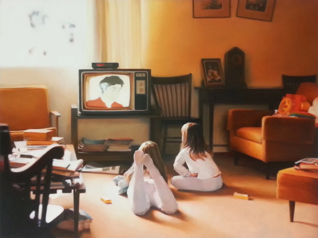 Kids watching cartoons