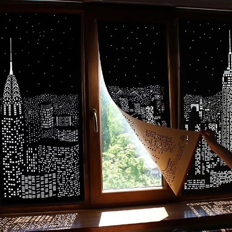 Curtains with patterns cut into it