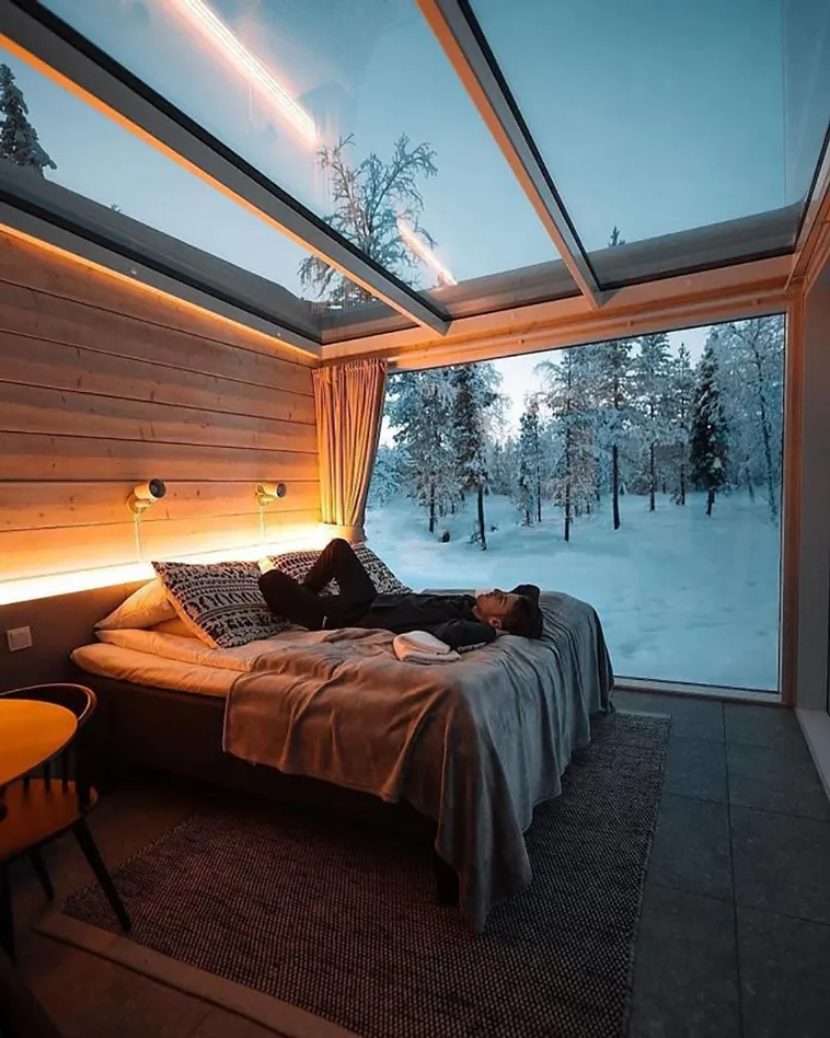 A ranch in Finland with clear walls