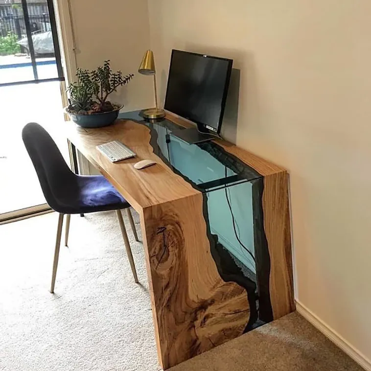 Wooden Table with clear design