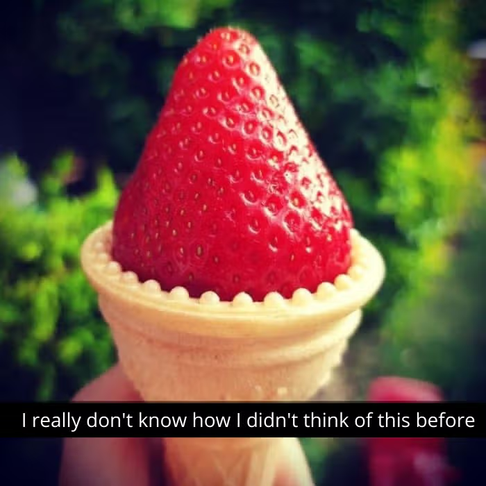 strawberry on a cone