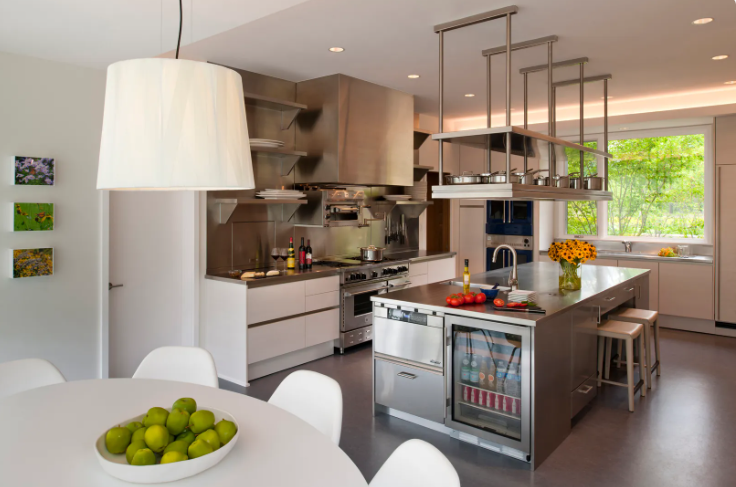 Storage space above the kitchen island