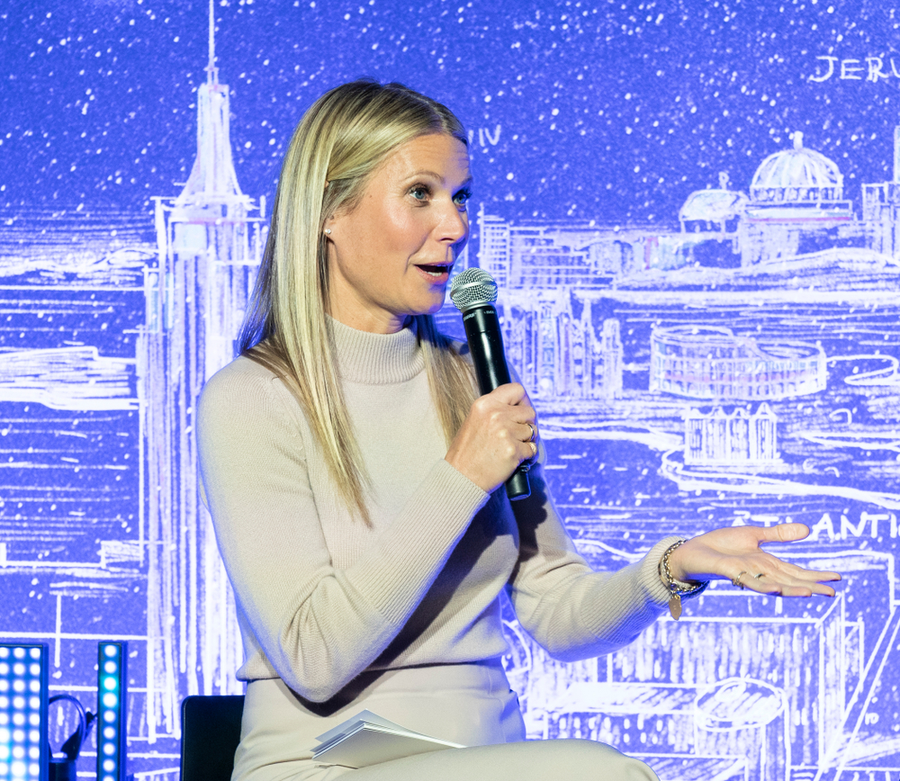 New York, NY - February 3, 2020: Gwyneth Paltrow participates in discussion during opening of NYC JVP International Cyber Center at 122 Grand street