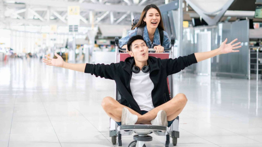 Couple with trolley