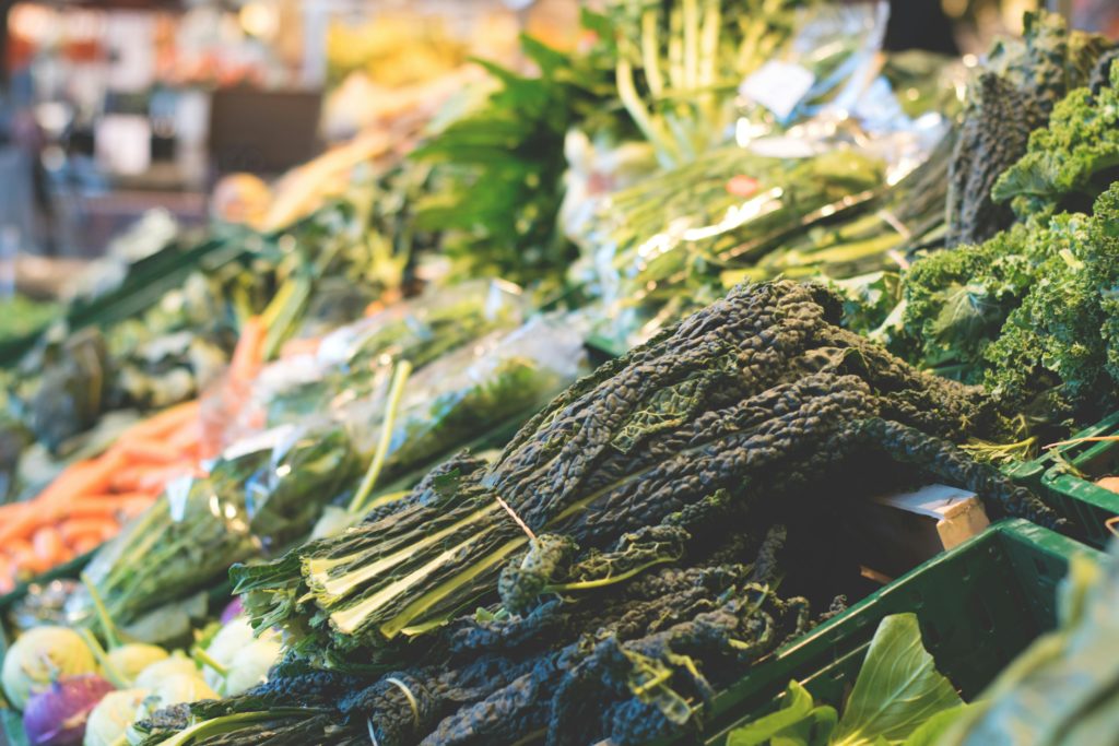 vegetable section in a grocery store