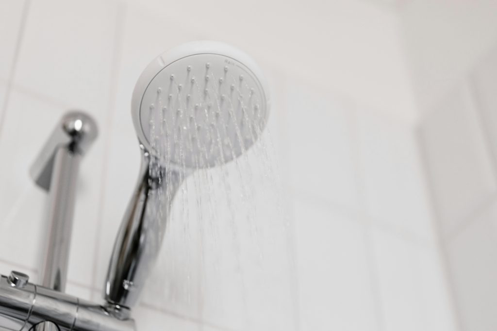 white showerhead 