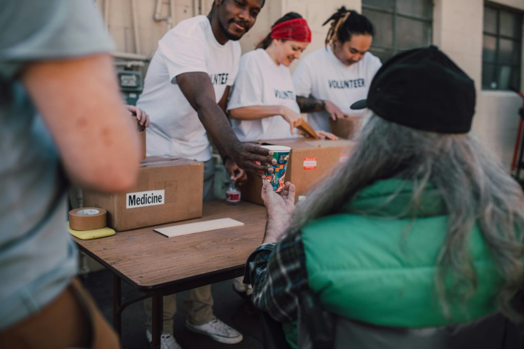 people donating their decluttered items