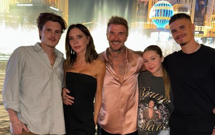 the beckham family out and about in vegas