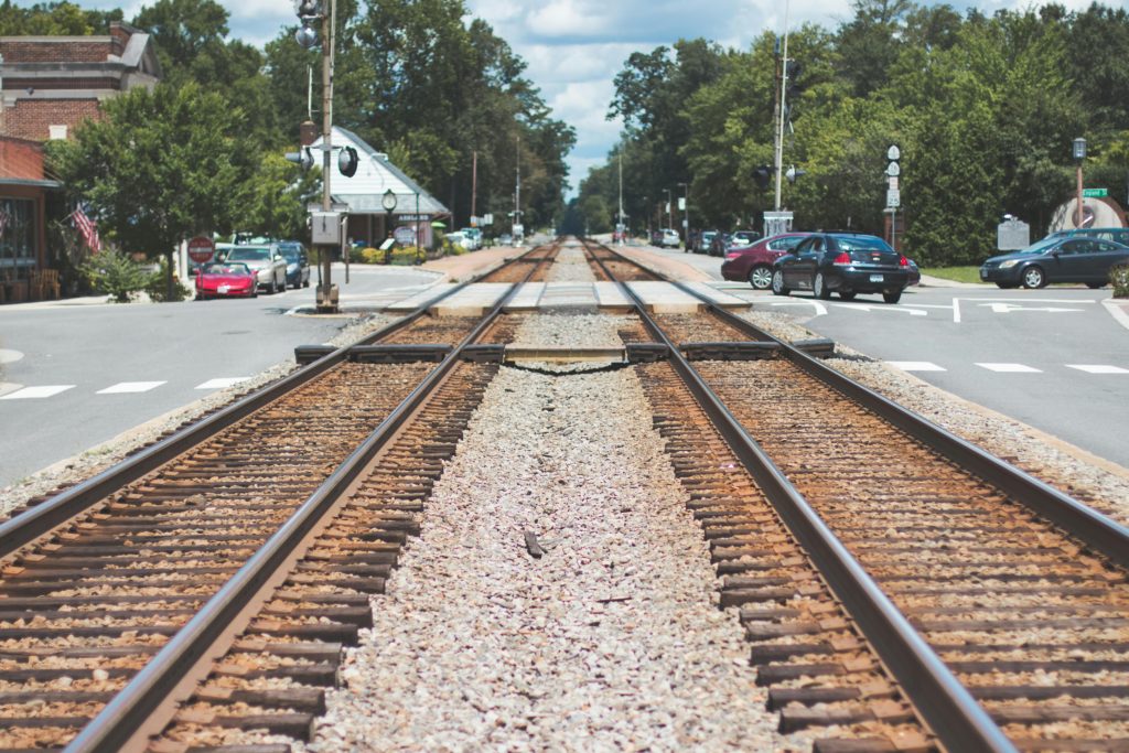 Train Tracks in small town Cesky Raj