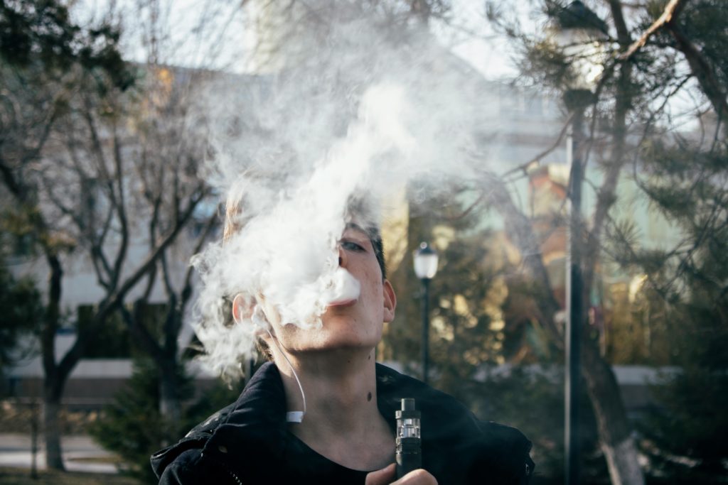 young person vaping