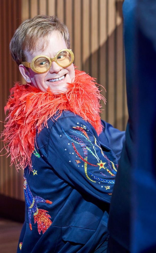 Paris, France - August 2, 2022: Sir Elton John wax figure in Grevin museum