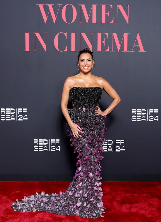 Eva's confidence radiates from within, embracing her gorgeous curves in bikinis and elegant evening wear.